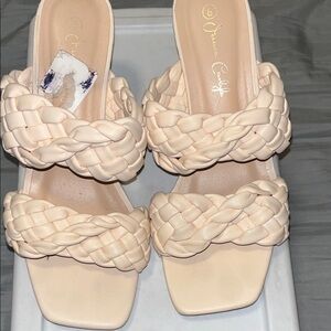Cream Braided Women Shoes